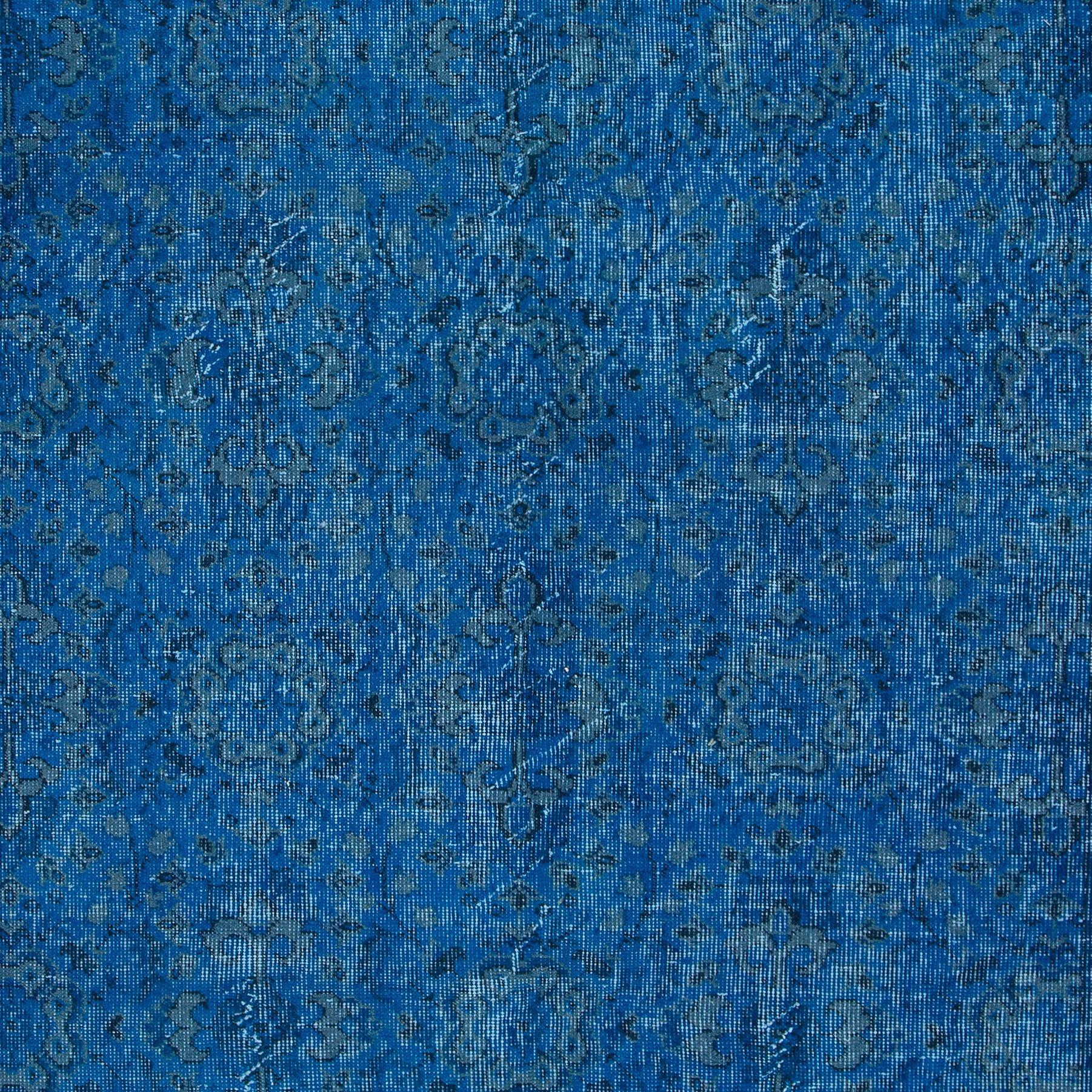 Modern 5x8.2 Ft Handmade Area Rug with in Blue Tones, Contemporary Turkish Carpet For Sale