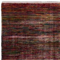 5 x 8,2 Fuß großer, handgeknüpfter Vintage-Teppich im Mid-Century-Modern-Stil. Abstraktes, farbenfrohes Design