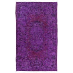 5x8.3 Ft Contemporary Wool Area Rug in Lila, handgeknüpft in der Türkei