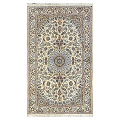 5
x8
3" Ivory Persian Nain Hand Knotted 300 KPSI Wool and Silk Oriental Rug