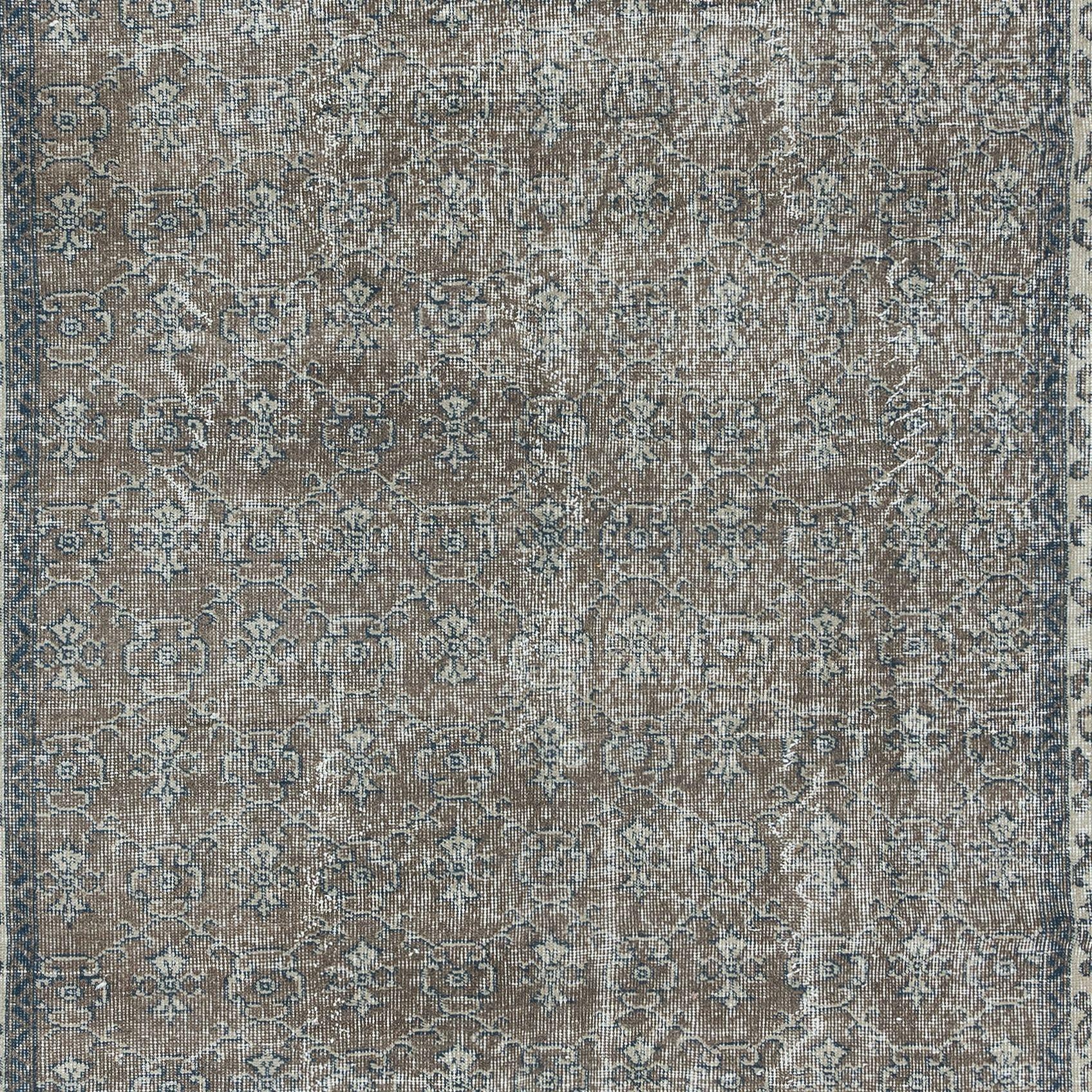 5x8.4 Ft Handgefertigter Türkischer Brauner Teppich, Moderner Blumenteppich, Modernes Heim im Zustand „Gut“ im Angebot in Spring Valley, NY