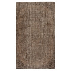 5x8.4 Ft Vintage Handmade Turkish Rug Overdyed in Braun für moderne Interieurs