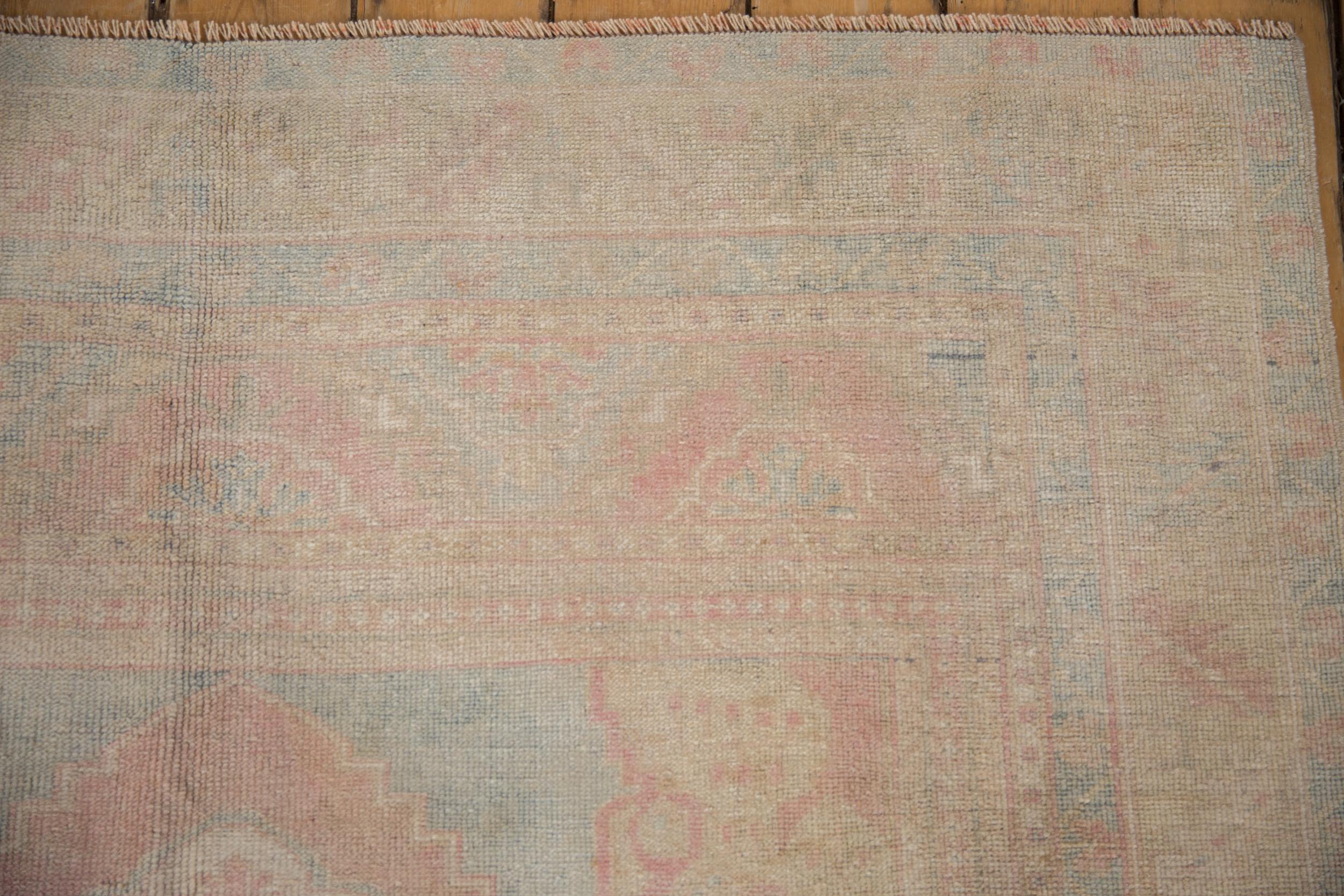 Turkish Vintage Distressed Oushak Carpet For Sale