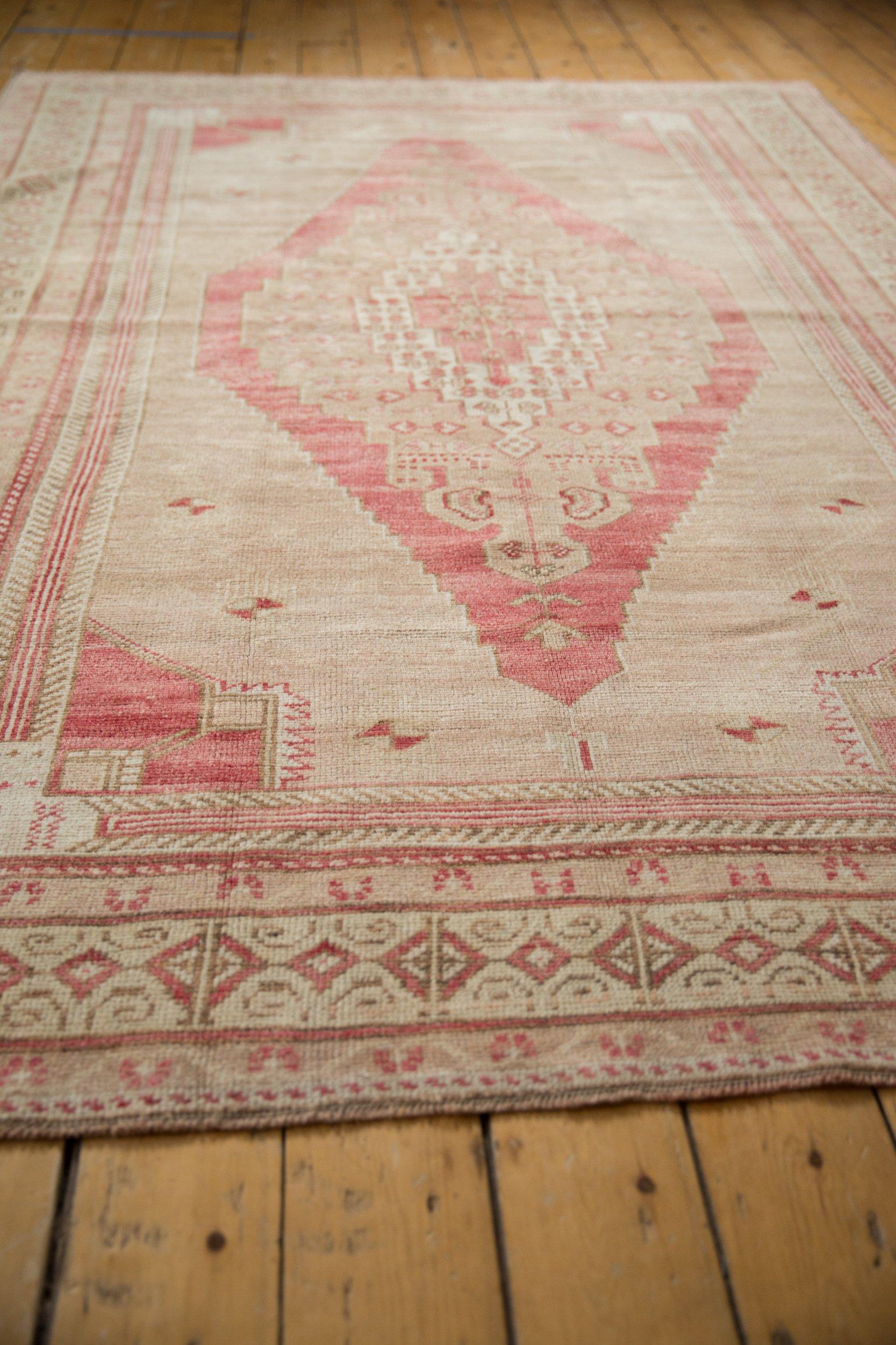 Turkish Vintage Distressed Oushak Carpet For Sale