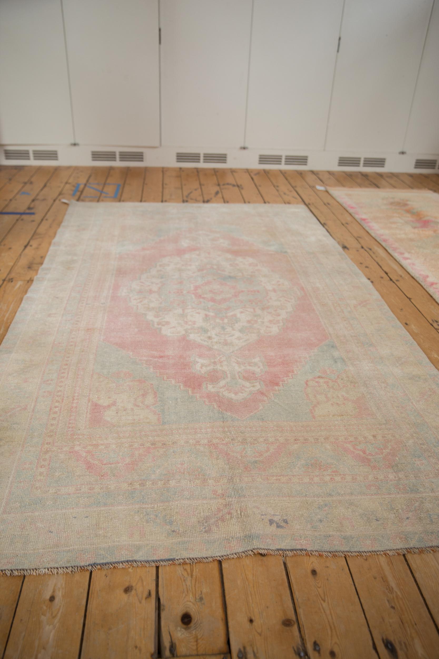 Vintage Distressed Oushak Carpet For Sale 1