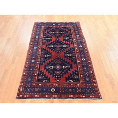 5'x8'6" Chili Red Antique Armenian Caucasian 100% Wool Hand Knotted Rug
