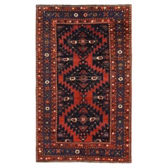 5'x8'6" Chili Red Antique Armenian Caucasian 100% Wool Hand Knotted Rug