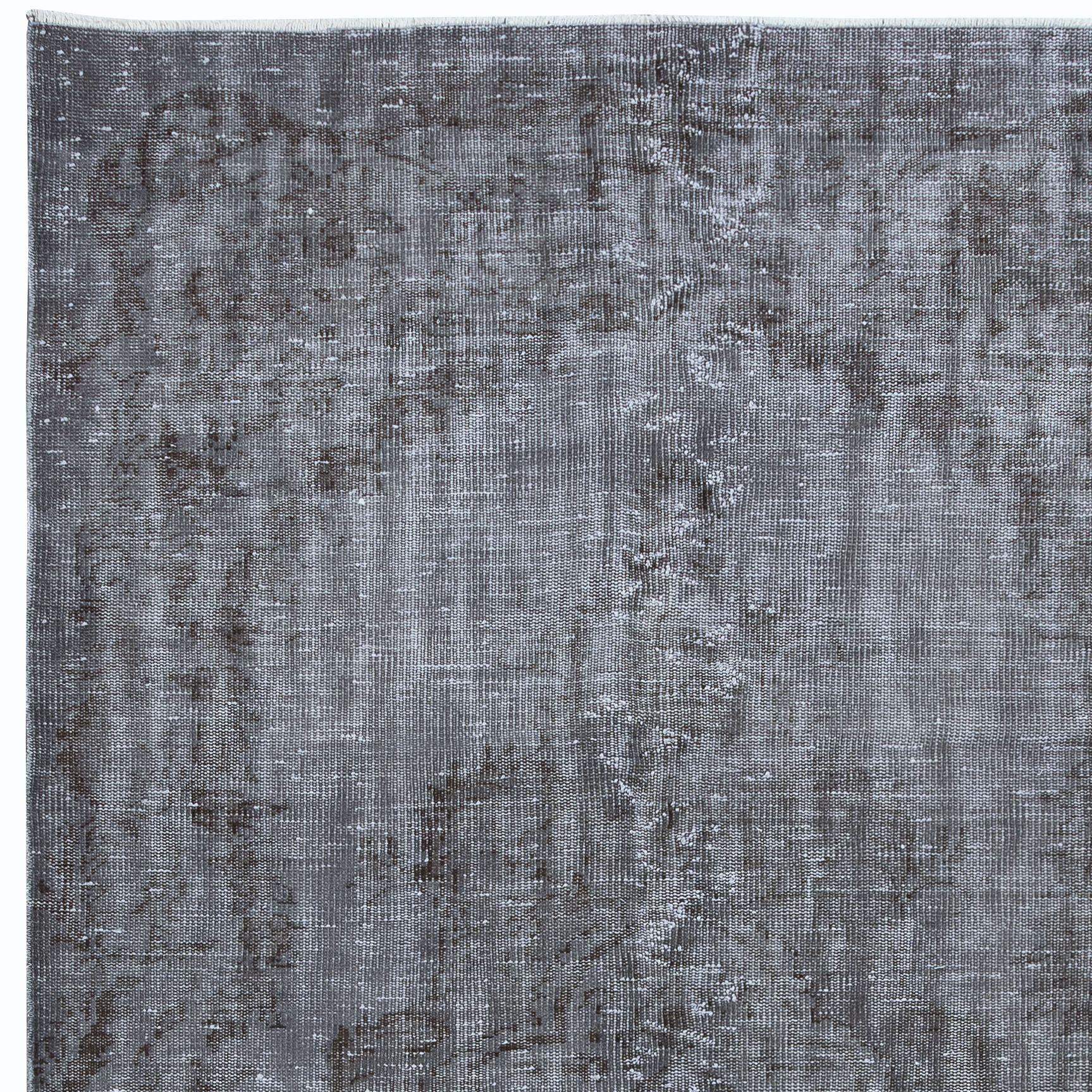 Hand-Woven 5x8.6 Ft Gray Handmade Area Rug, Decorative Turkish Carpet, Floor Covering For Sale