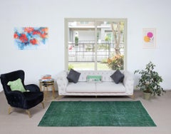 5x8.6 Ft Home Decor Modern Rug, Handmade Floor Covering, Green Turkish Carpet