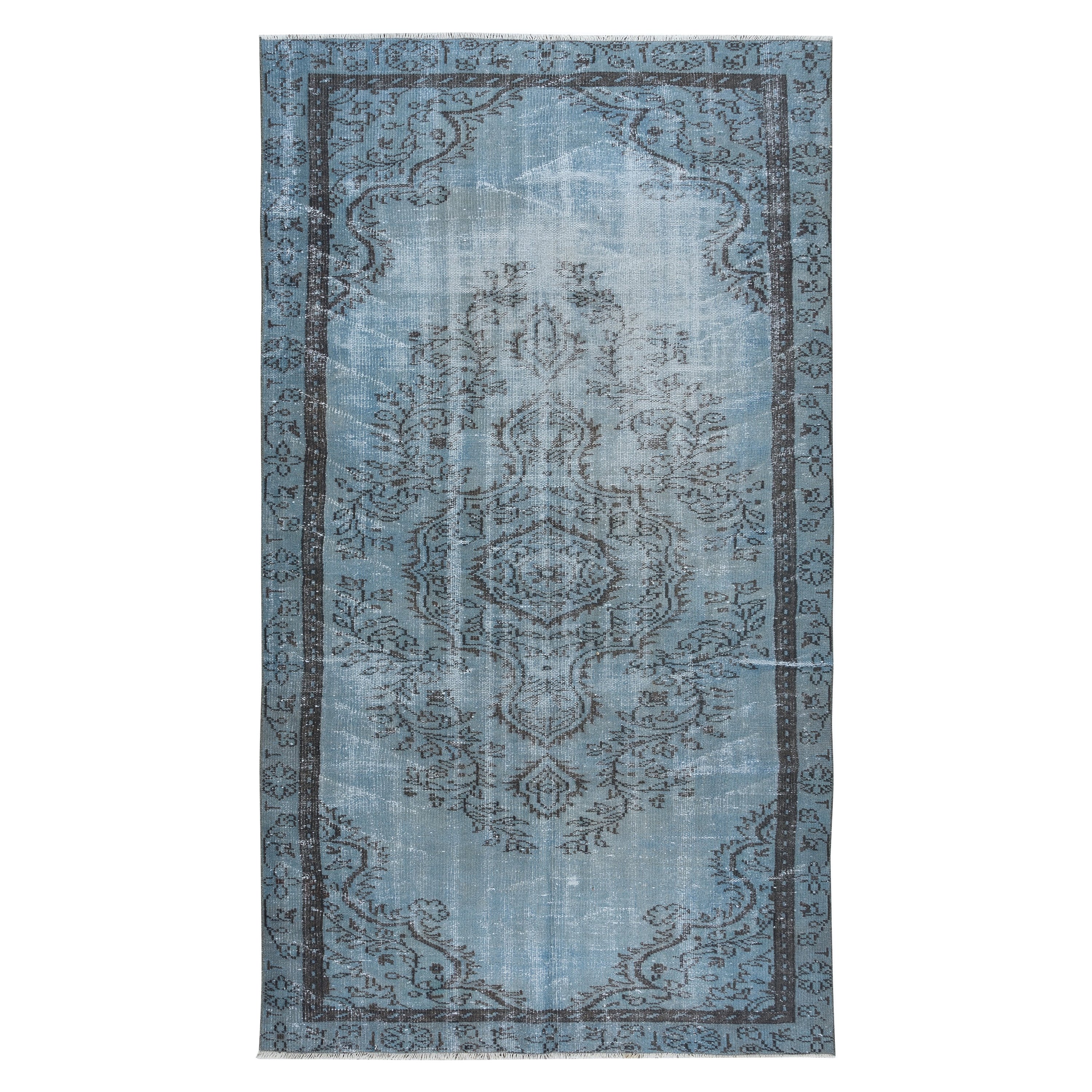 Tappeto da ufficio Modern-Decor blu chiaro 5x8,6 Ft, Tappeto turco fatto a mano per la casa
