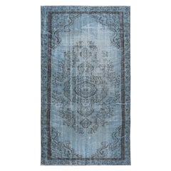 Tappeto da ufficio Modern-Decor blu chiaro 5x8,6 Ft, Tappeto turco fatto a mano per la casa