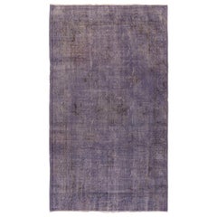 5x8.7 Ft Handmade Art Deco Chinese Design Vintage Area Rug Redyed in Soft Purple