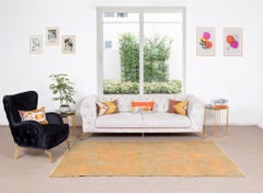 Vintage Turkish Rug in Burnt Orange, circa 1960, Wool Handmade Carpet