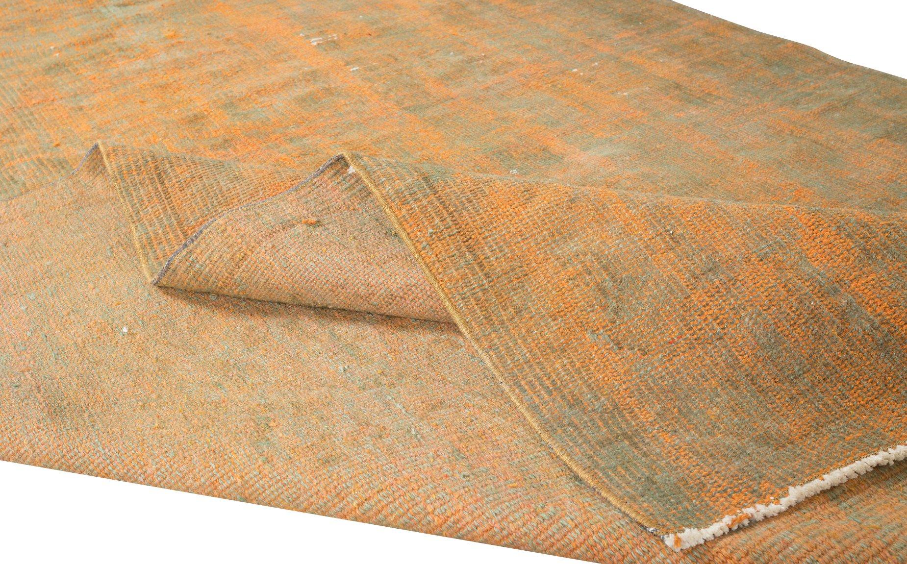 Modern Vintage Turkish Rug in Burnt Orange, circa 1960, Wool Handmade Carpet For Sale