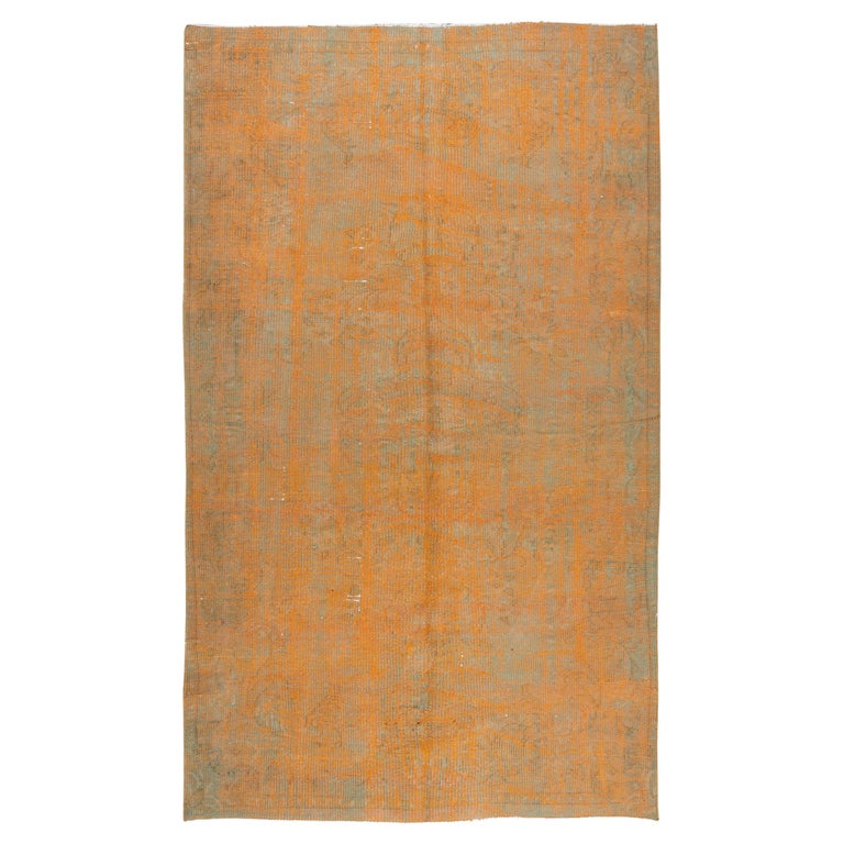 Vintage Turkish Rug in Burnt Orange, circa 1960, Wool Handmade Carpet ...