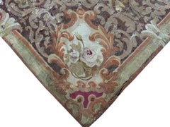 Arazzo francese antico Aubusson in stile Impero, 5x9, tessuto a mano, consumato, 152 cm x 274 cm, 1830 circa