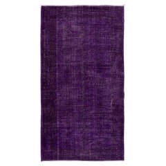 5x9 Ft  Vintage Handmade Turkish Rug Redyed in Purple Color for Modern Homes