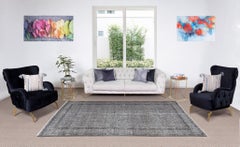 5x9 ft Mid-Century handgefertigt türkischen Bereich Teppich OverDyed in Grau 4 Modern Interiors