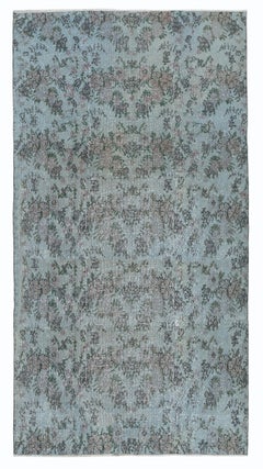 5x9 Ft Modern Handmade Turkish Rug in Light Blue, Sky Blue Living Room Carpet (tapis de salon bleu ciel)