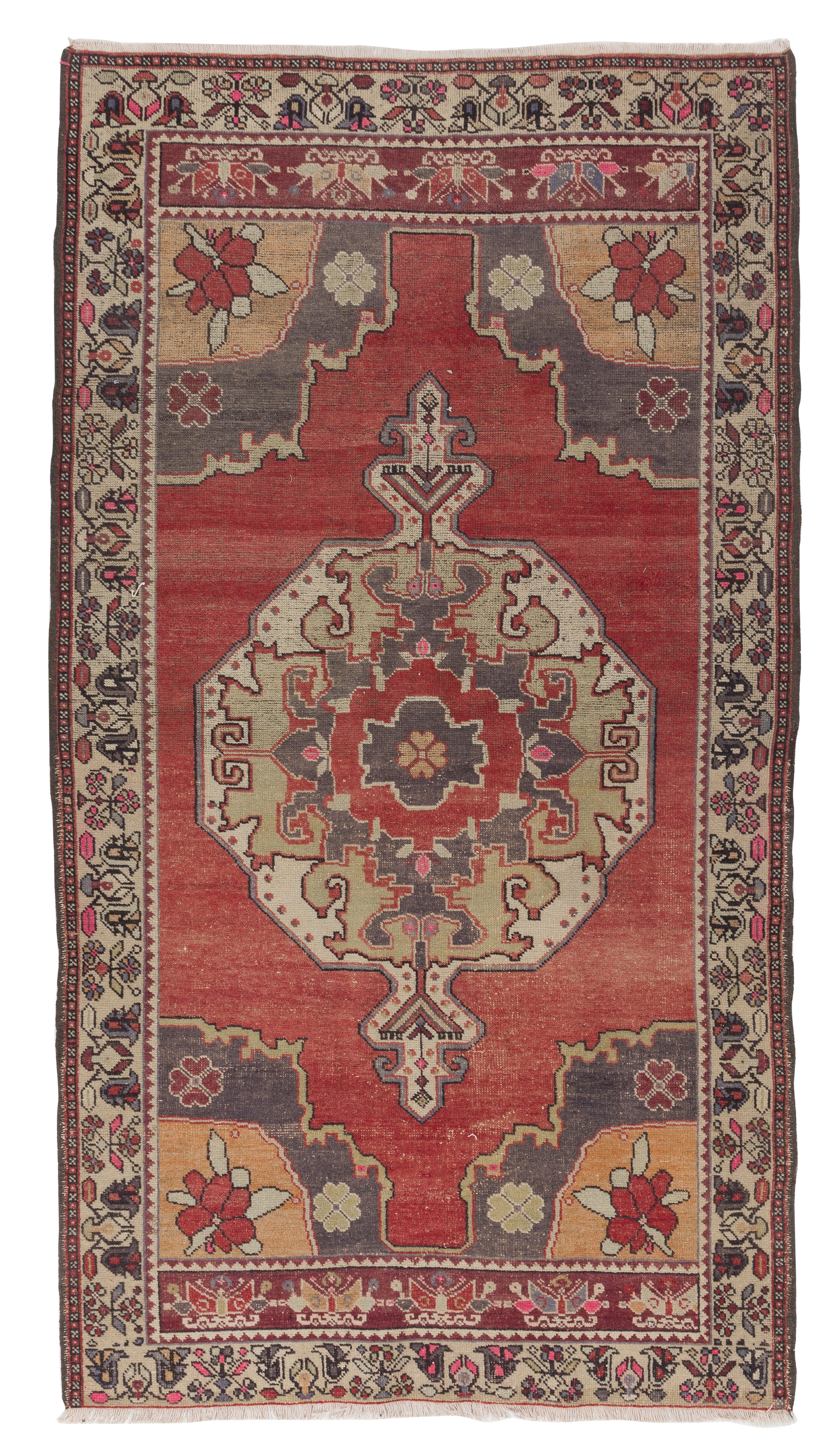 5x9 Ft One  of a Kind Vintage Cappadocia Rug, Semi Antique Turkish wool Carpet For Sale