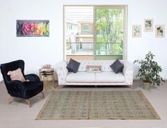 5x9 Ft Vintage Handmade Turkish Wool Area Rug for Living Room Decor