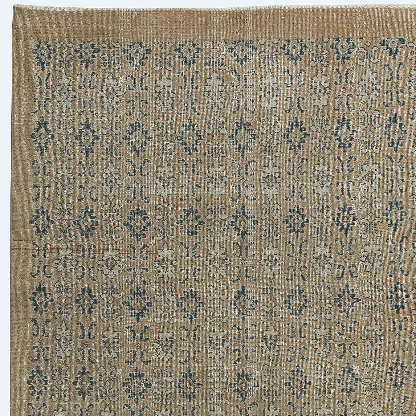 Turco Tappeto vintage in lana turca fatto a mano 5x9 Ft per l'arredamento del soggiorno in vendita