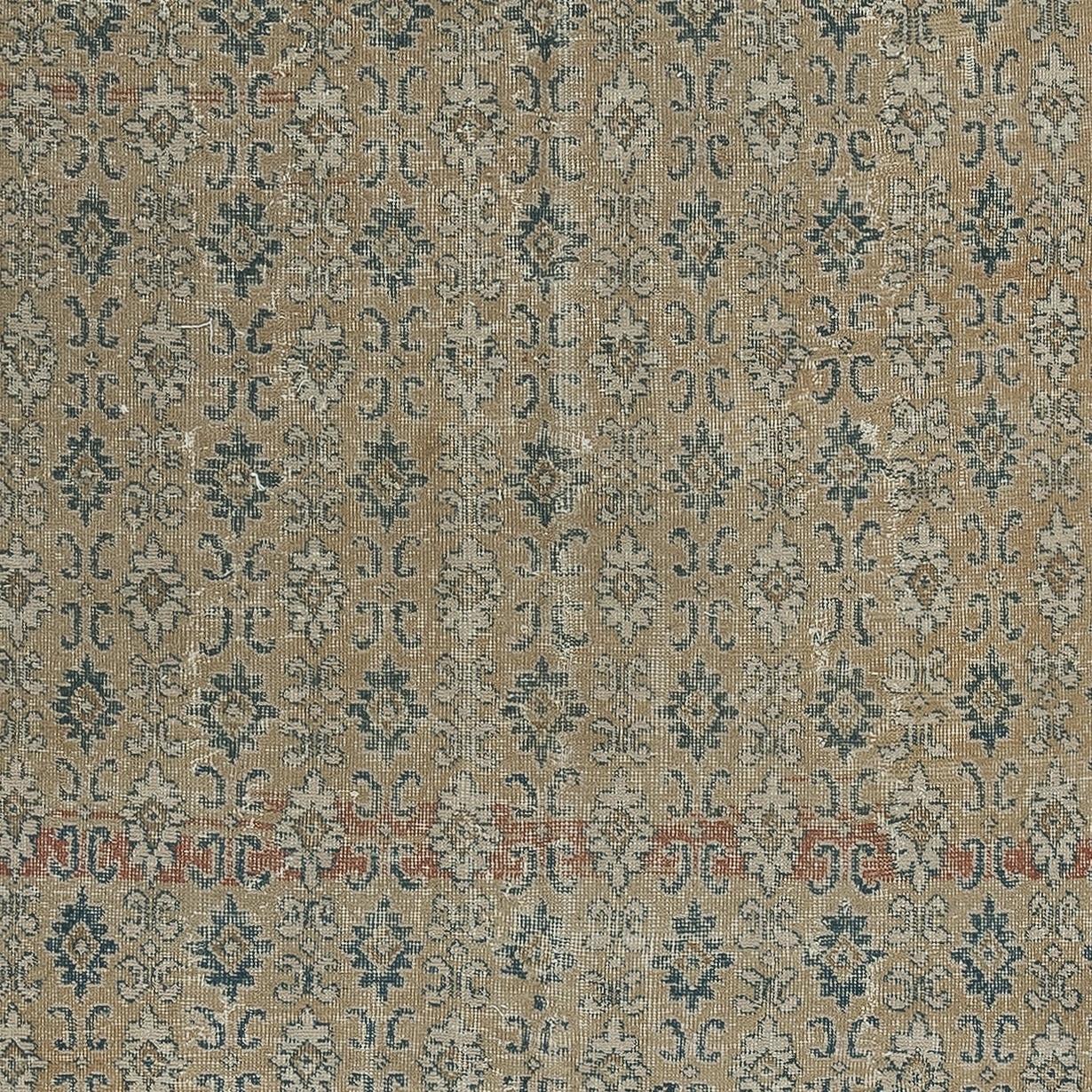 Annodato a mano Tappeto vintage in lana turca fatto a mano 5x9 Ft per l'arredamento del soggiorno in vendita