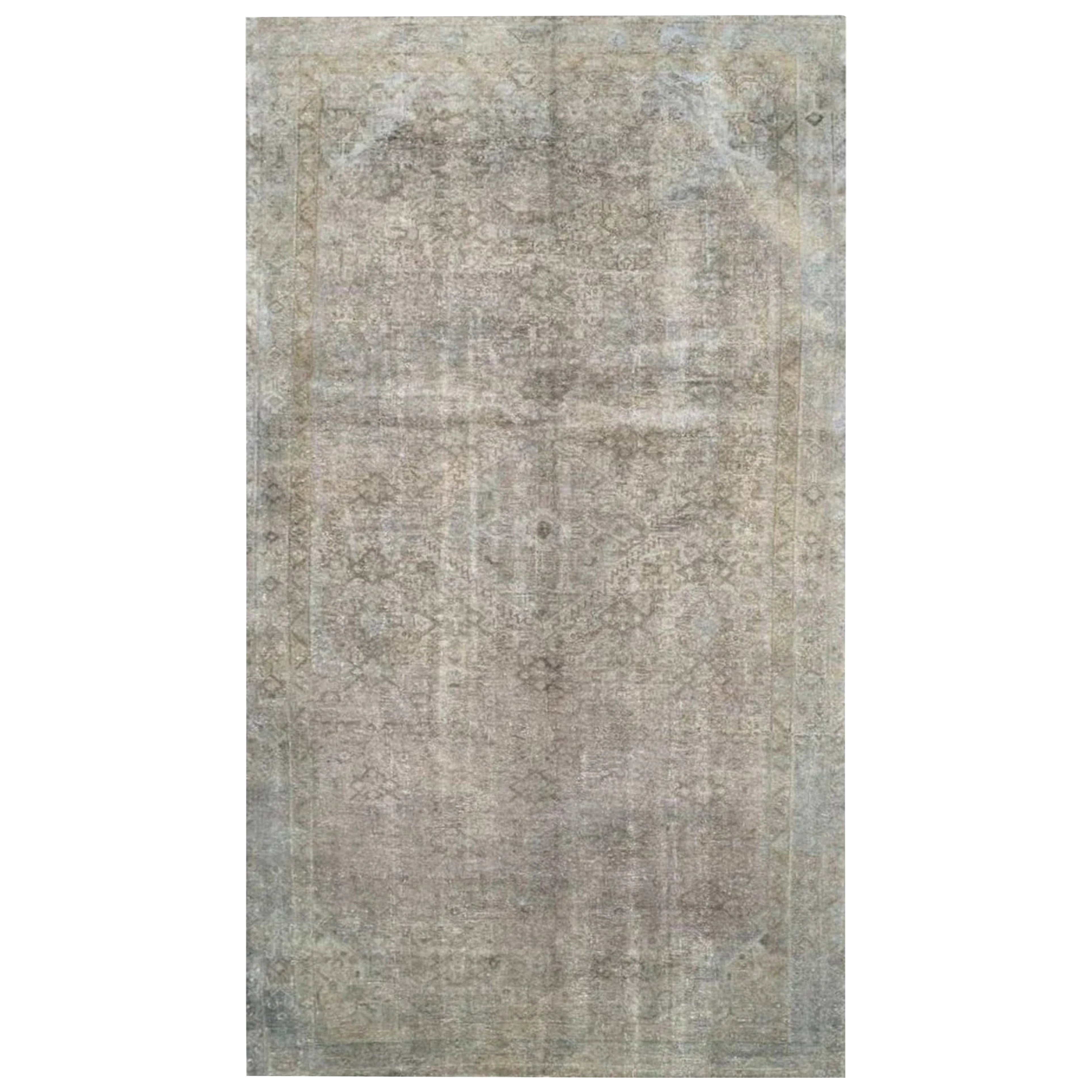 5x9 Hand Knotted Old Hamedan Gallery Runner Rug with Classic Medallion Design For Sale