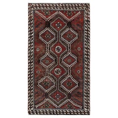 5'x9'2" Brick Red Vintage Persian Shiraz Hand Knotted Pure Wool Runner Rug