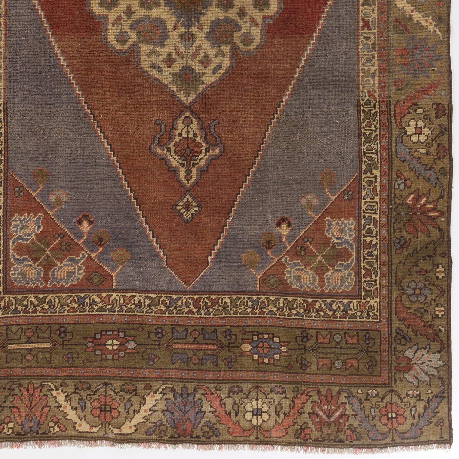Hand-Knotted 5x9.4 Ft Handmade Turkish Village Rug. One of Kind Oriental Carpet, All Wool For Sale