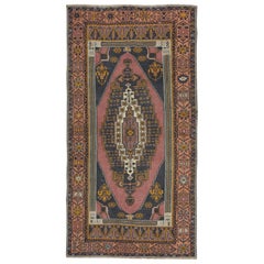 5x9.5 Ft One-of-a-kind Vintage Oriental Rug with Tribal Motifs. 100% Wool