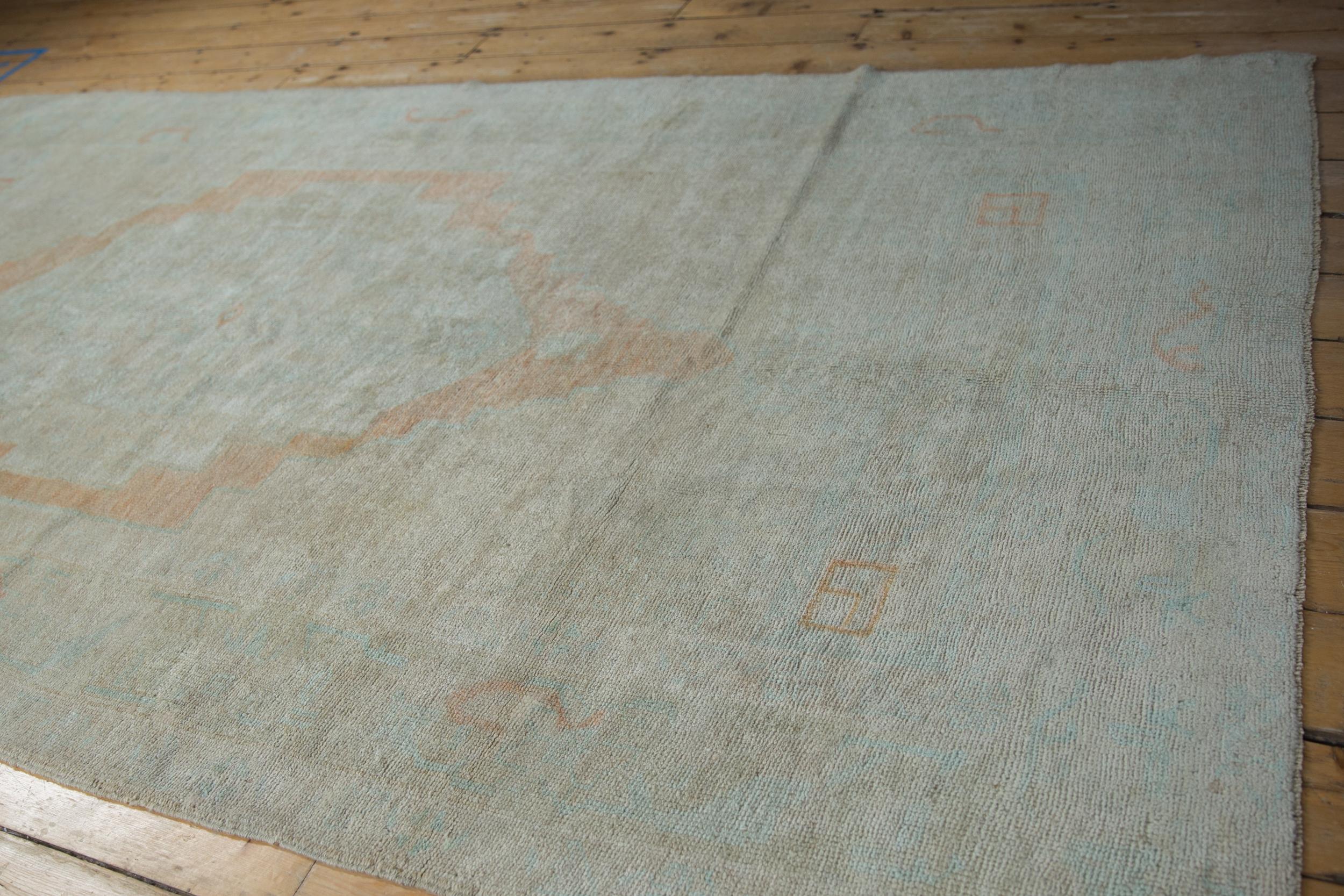 Vintage Distressed Oushak Carpet For Sale 4