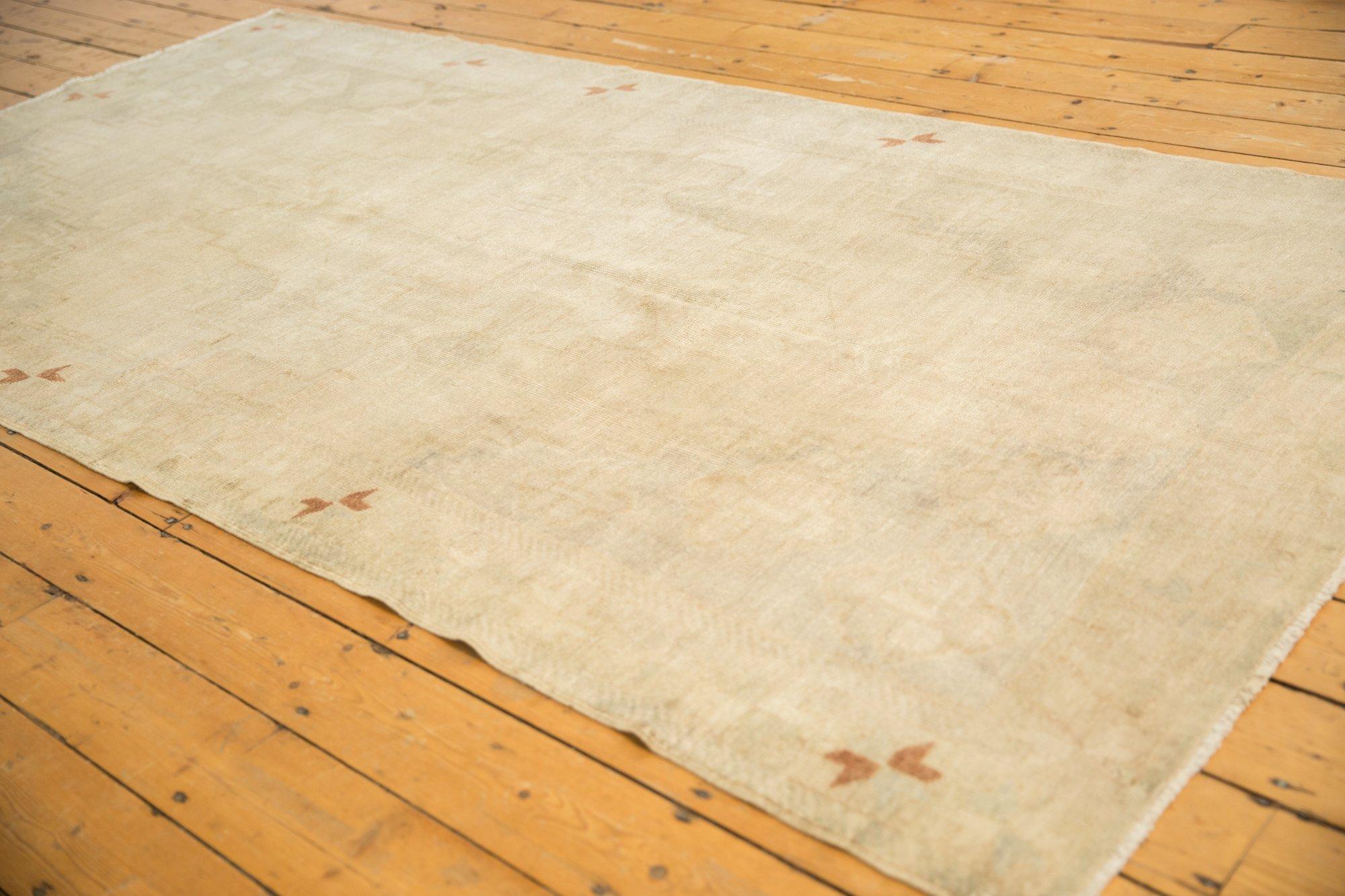 Vintage Distressed Oushak Carpet For Sale 8