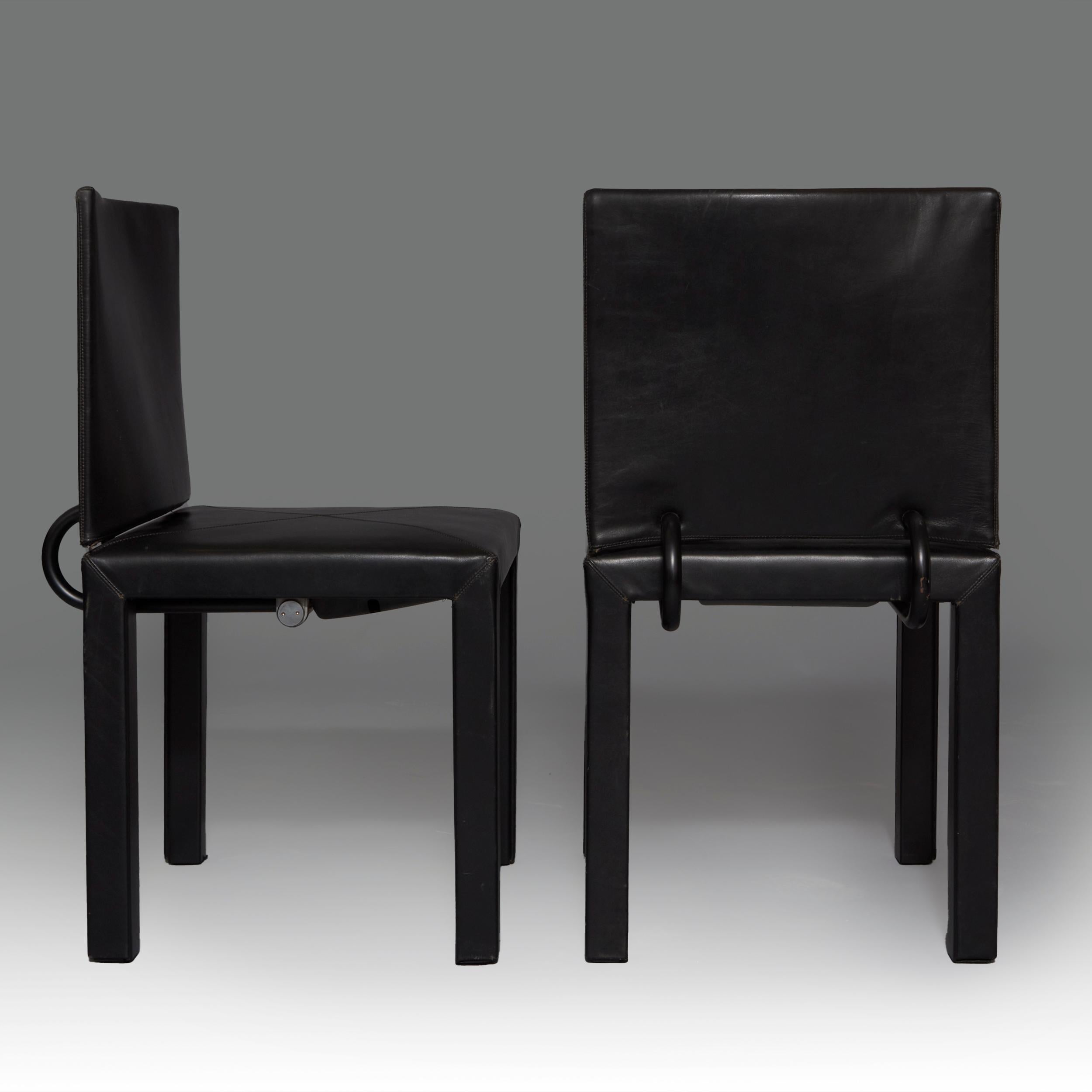 6 1980s Paolo Piva for B&B Italia Chairs in Leather and Steel In Good Condition In Madrid, ES