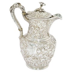 6 5/8 in - Sterling Silver S. Kirk & Son Antique Floral Repousse Creamer