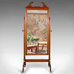 6' 5" Antique Gentlemans Outfitters Mirror, English, Dressing, Cheval, Victorian