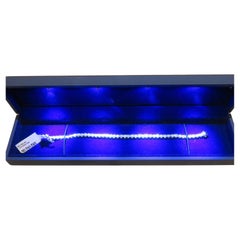 Bracelet tennis en or 18 carats avec diamants ronds fantaisie pailletés de 6, 500 carats
