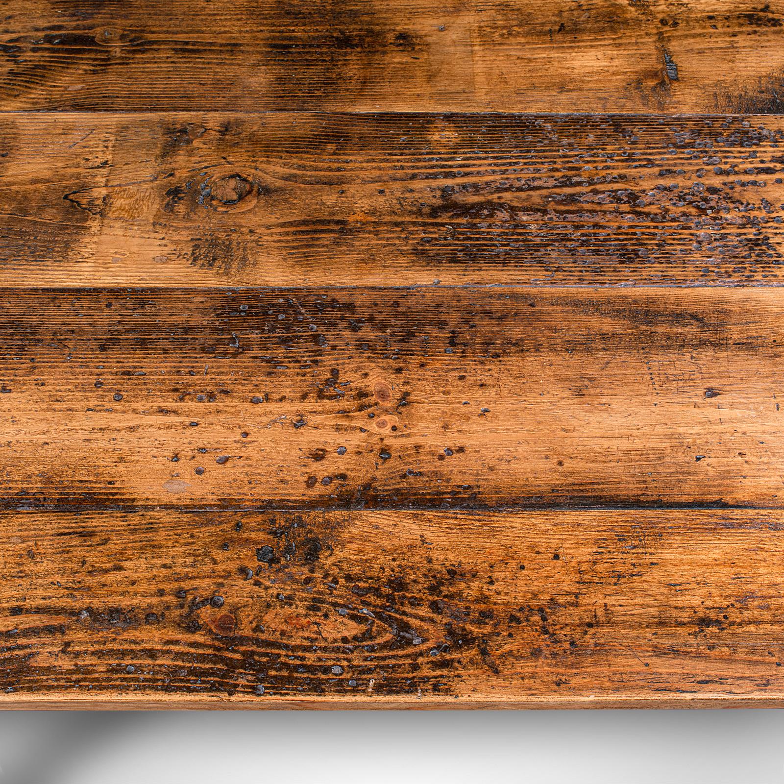 6' 6'' Mesa de Comedor Antigua de Granja, Inglesa, Pino, Casa de Campo, Victoriana en venta 4