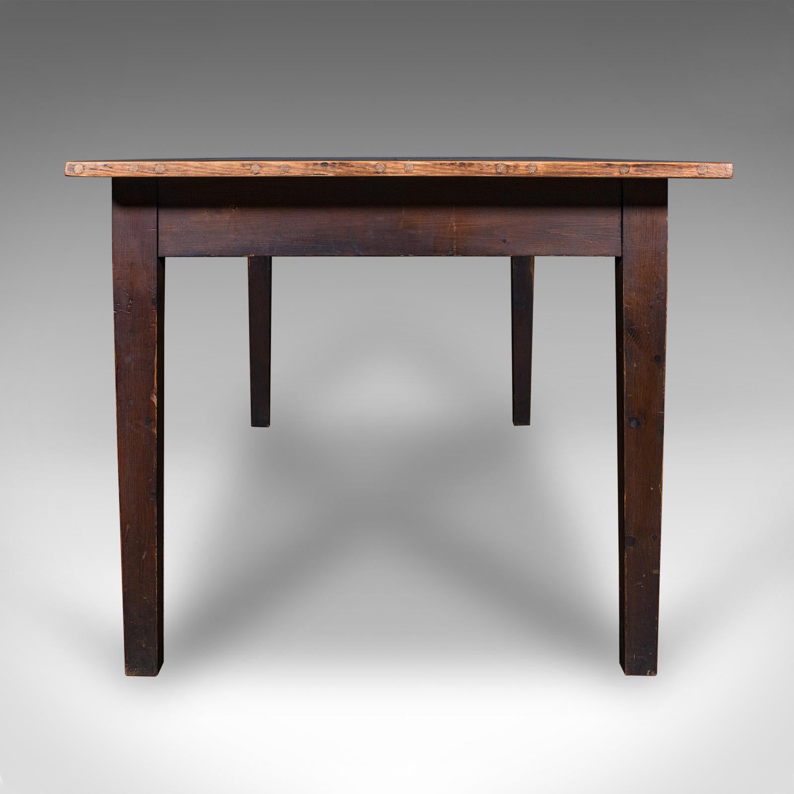 6' 6'' Mesa de Comedor Antigua de Granja, Inglesa, Pino, Casa de Campo, Victoriana Victoriano en venta