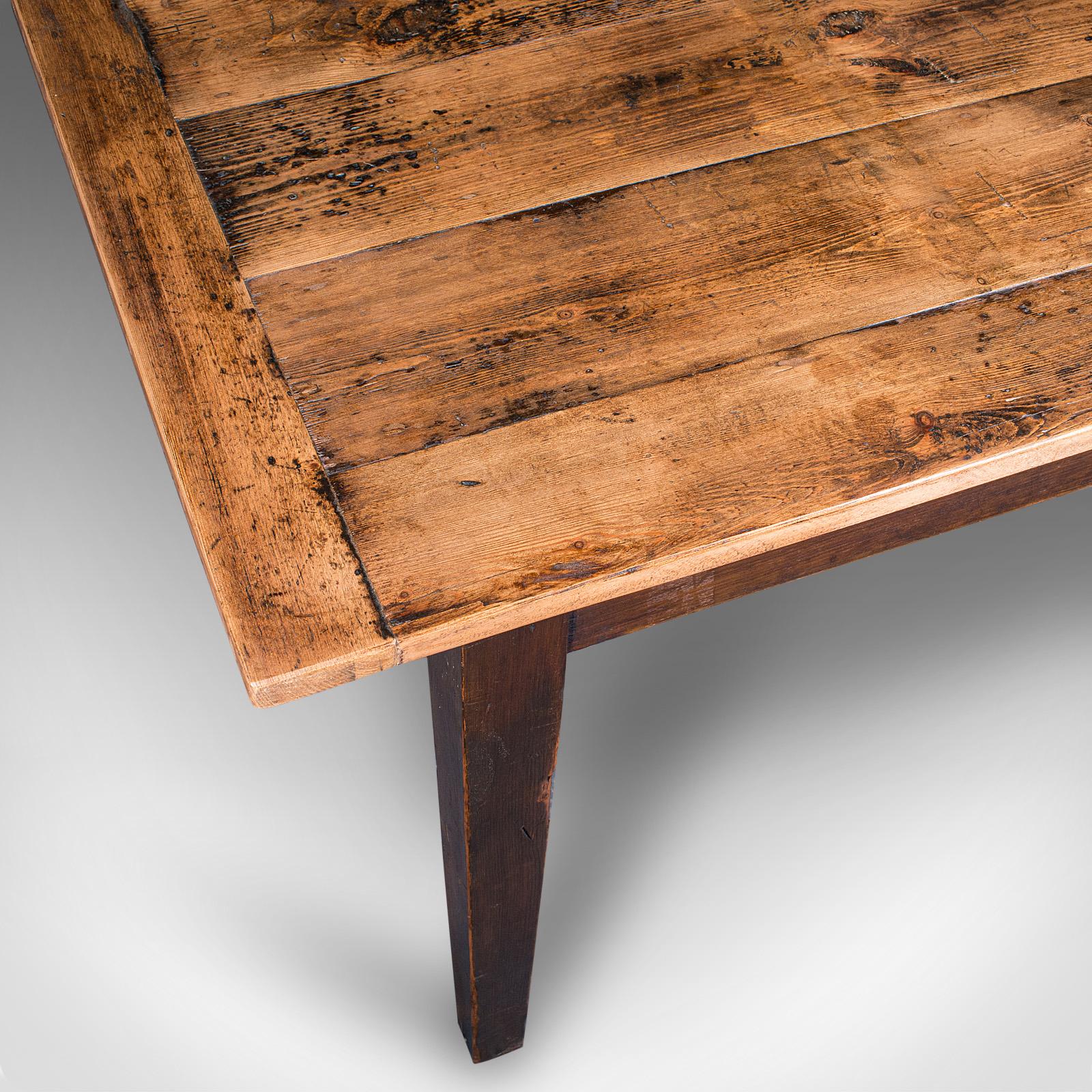 6' 6'' Mesa de Comedor Antigua de Granja, Inglesa, Pino, Casa de Campo, Victoriana en venta 1