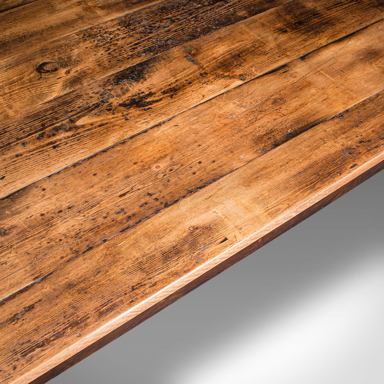 6' 6'' Mesa de Comedor Antigua de Granja, Inglesa, Pino, Casa de Campo, Victoriana en venta 2
