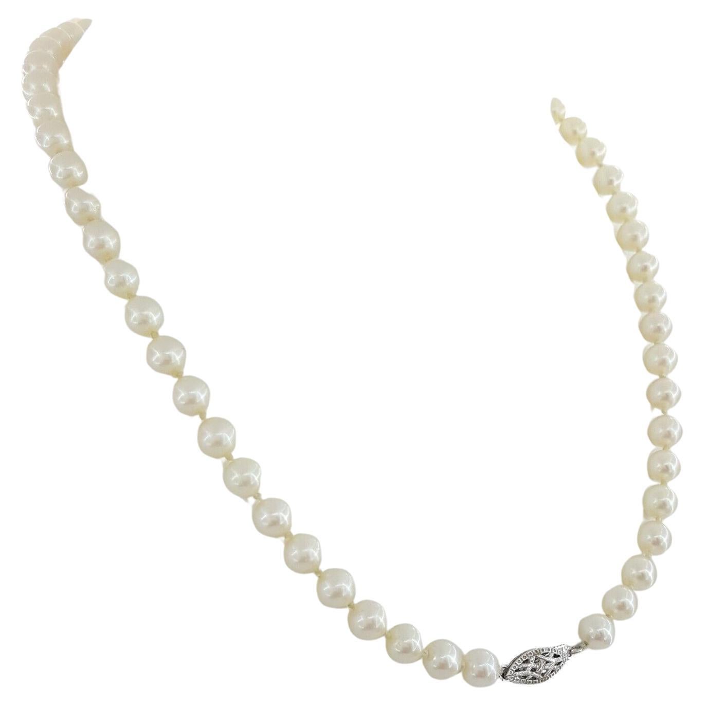 Contemporary 6-6.5 mm Akoya Pearl Strand Necklace For Sale