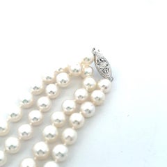 6-6.5 mm Pearl 18 inch 14 Karat White Gold Beed Necklace