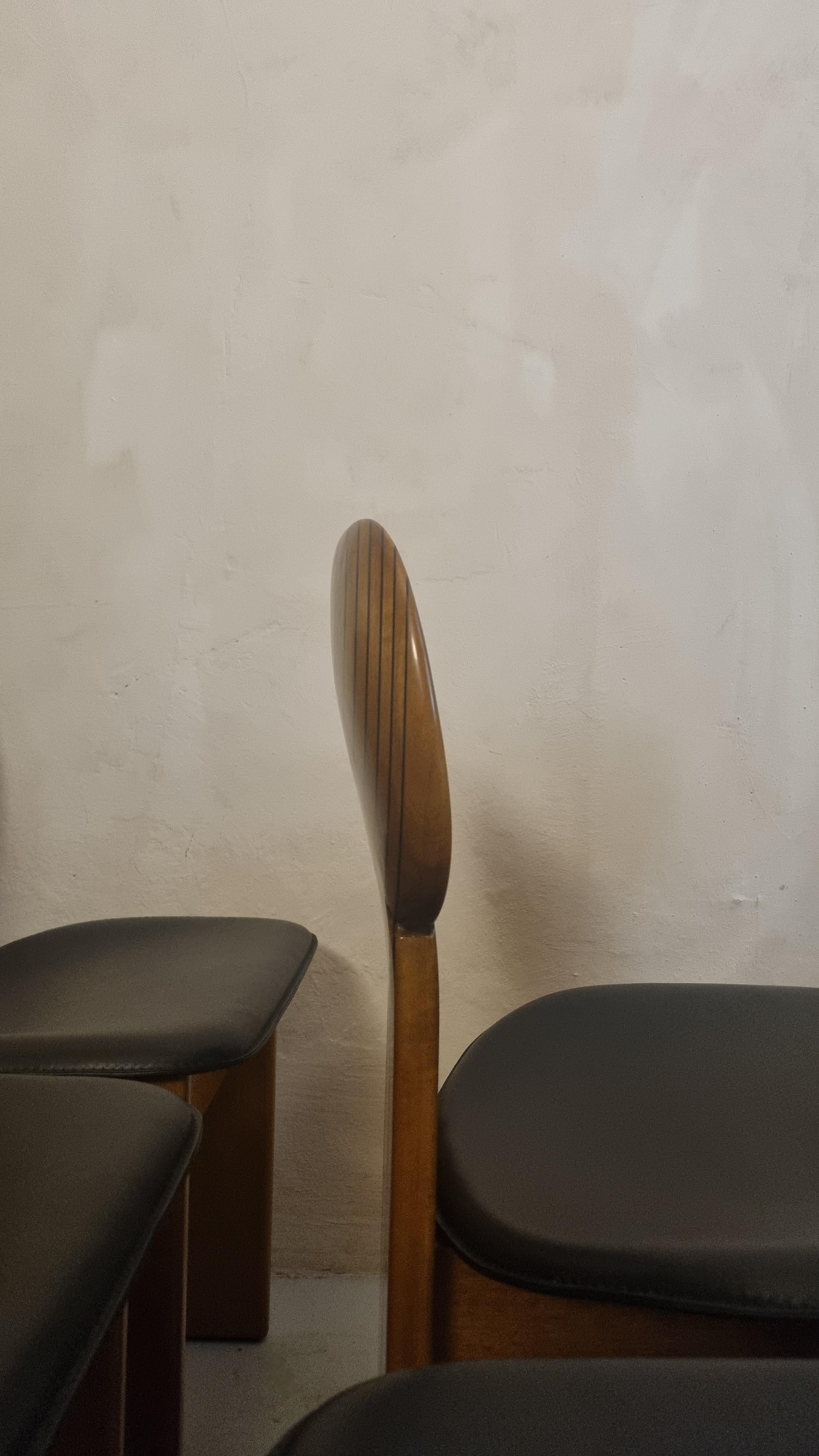 6 Africa chairs designed by Afra & Tobia Scarpa for Maxalto 1980s Artona series For Sale 6