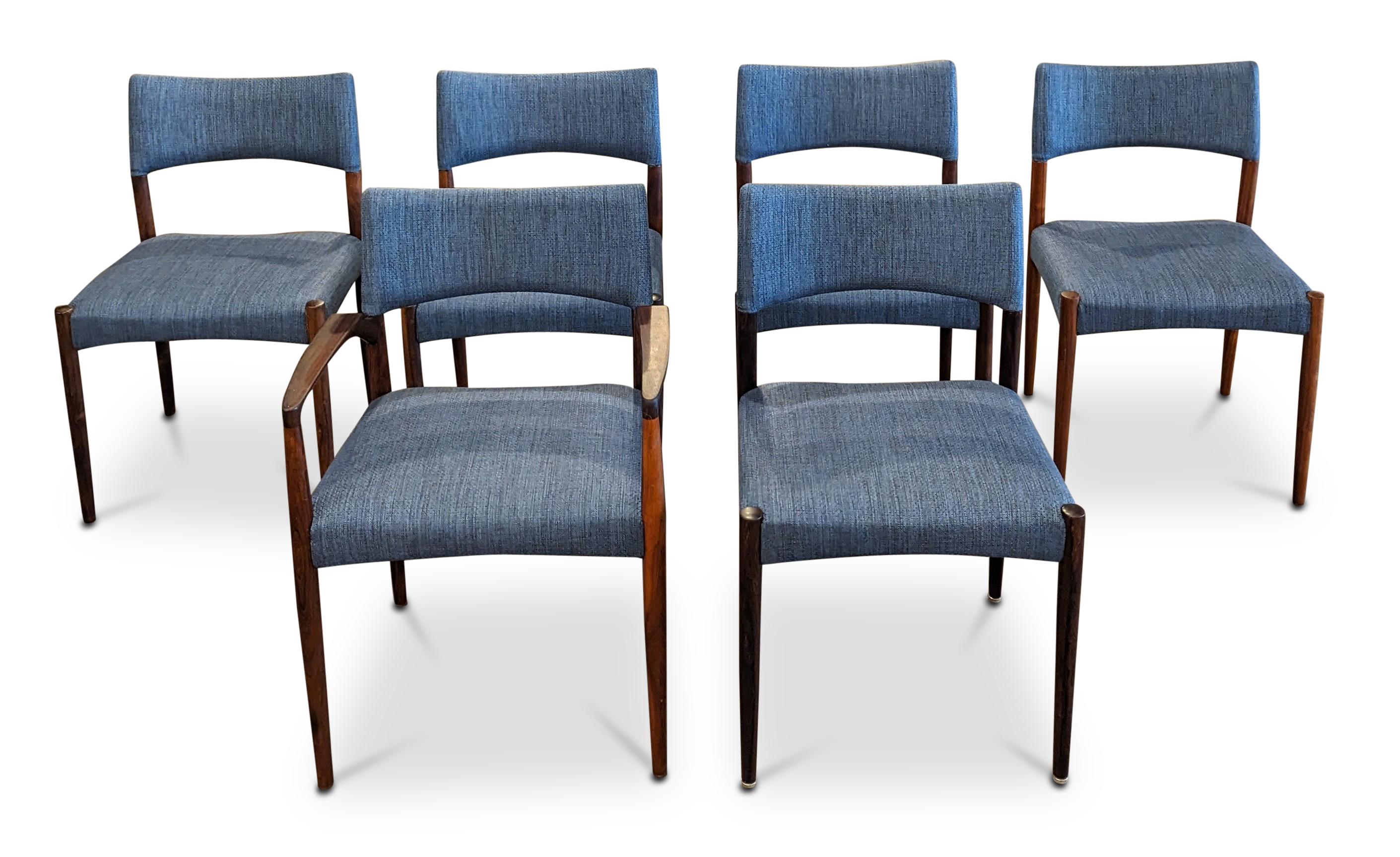 Mid-Century Modern 6 Aksel Bender Madsen Rosewood Dining Chairs - 072342 Vintage Danish Mid Century