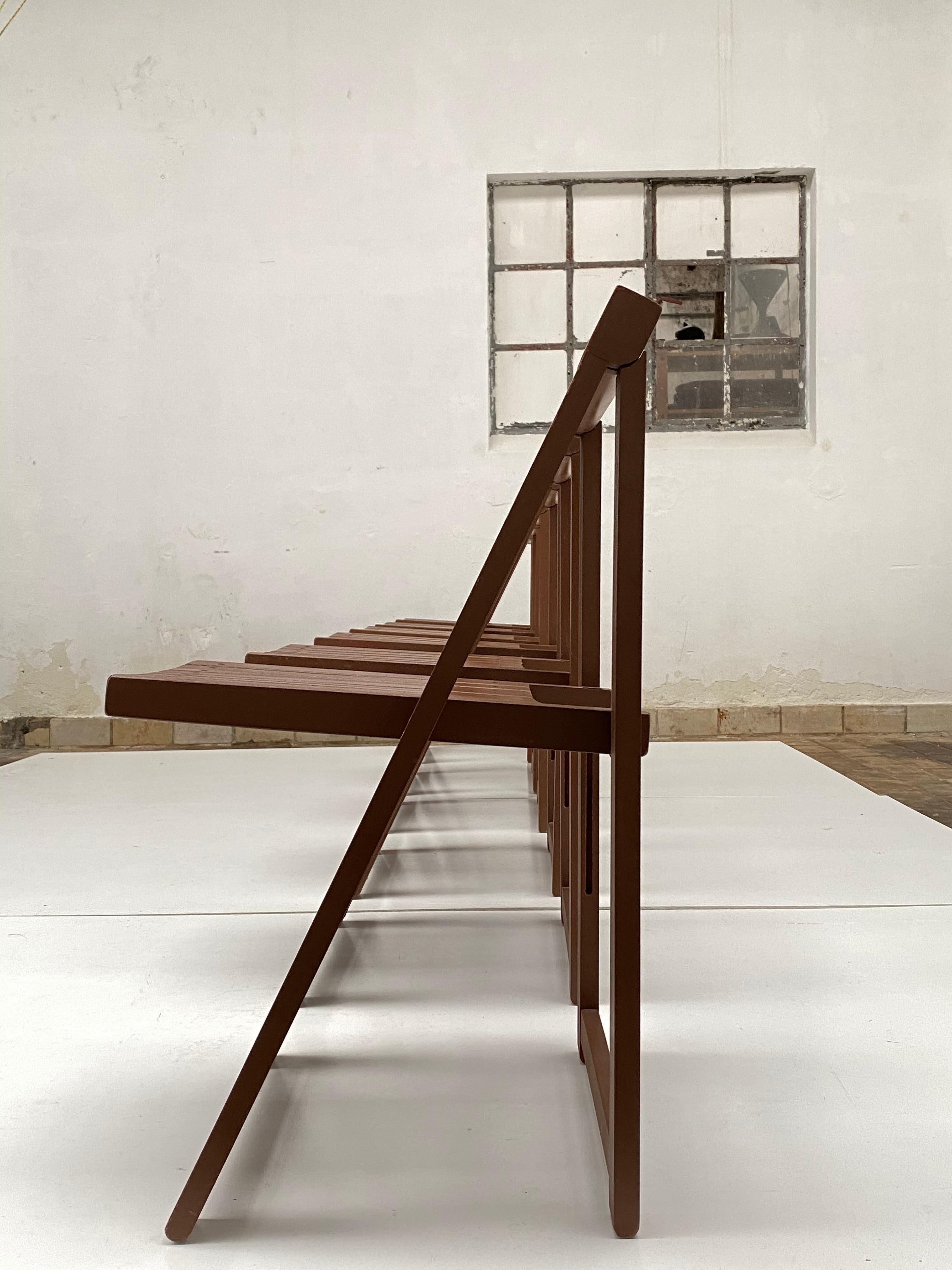 6 Aldo Jacober Folding Chairs Alberto Bazzani 1966 Italy, Low Volume Storage 6