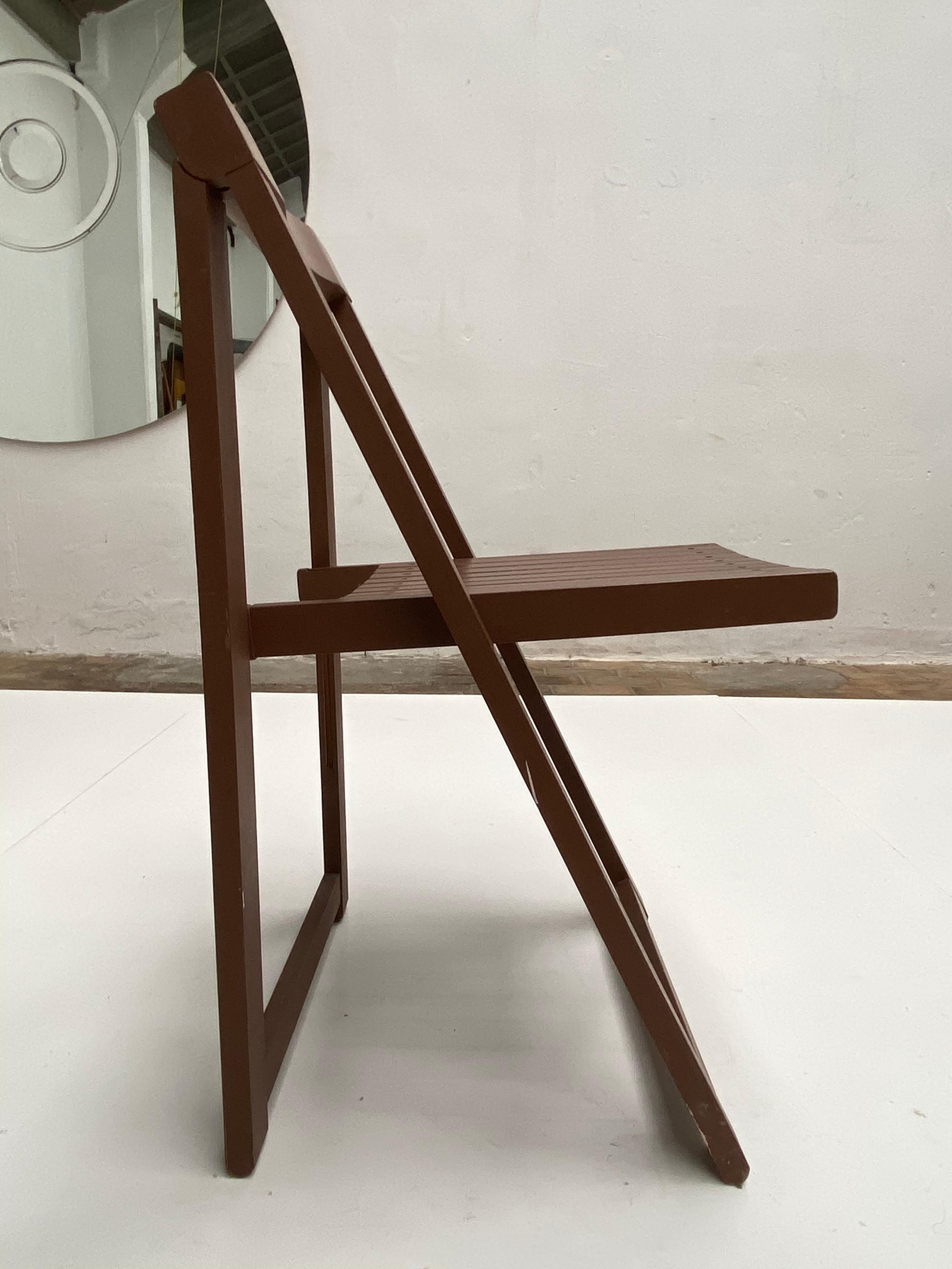 Mid-20th Century 6 Aldo Jacober Folding Chairs Alberto Bazzani 1966 Italy, Low Volume Storage