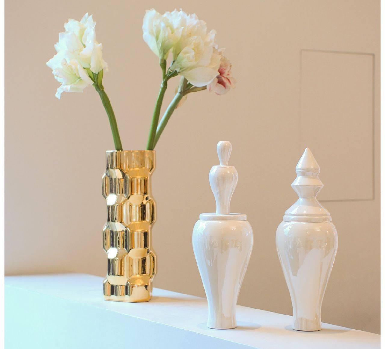 Moderne Vase blanc 6 Amici V de Linde Burkhardt pour Driade en vente