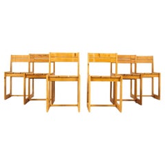 6 Andre Sornay Chairs in Pine, 1960, France
