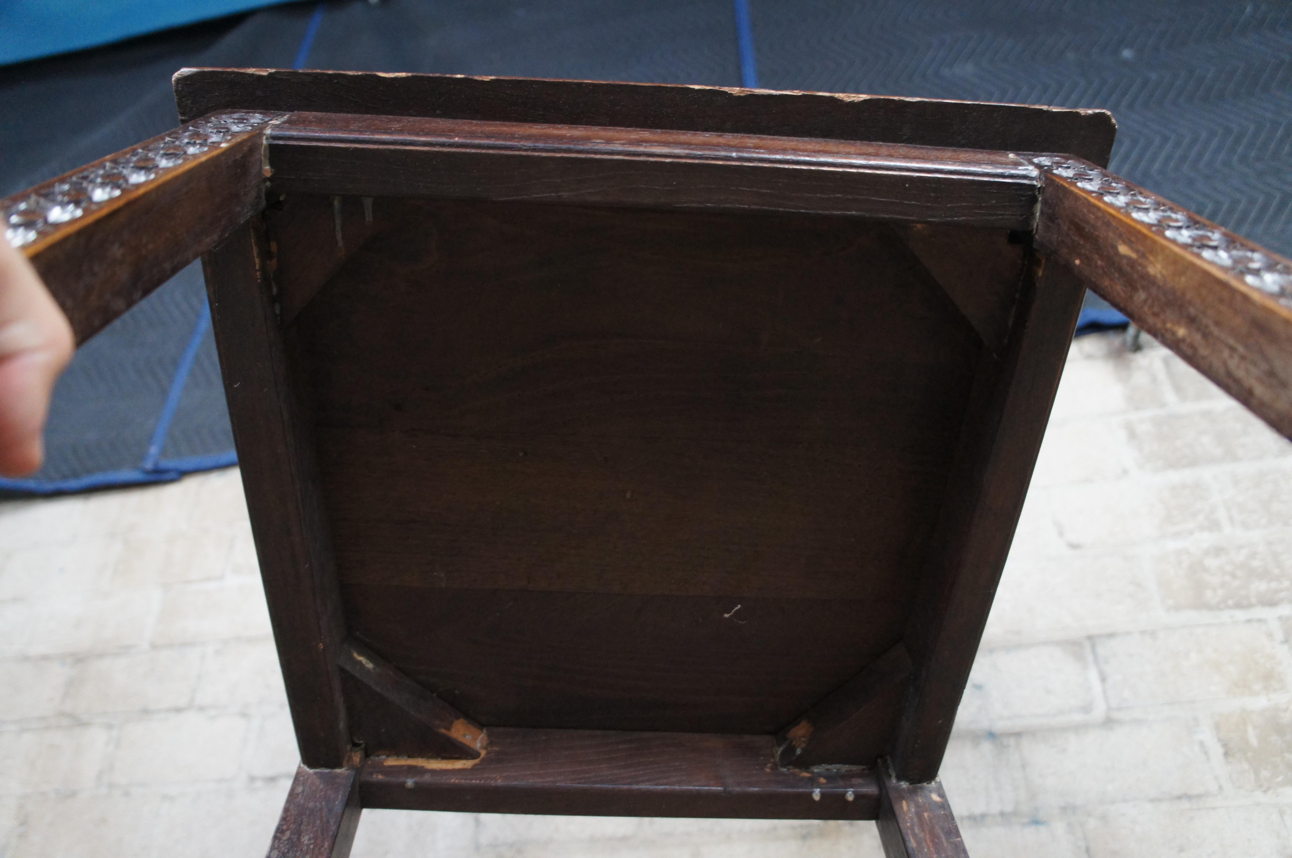 6 Antique 19th C. French Breton Brittany Figural Carved Chestnut Dining Chairs For Sale 5